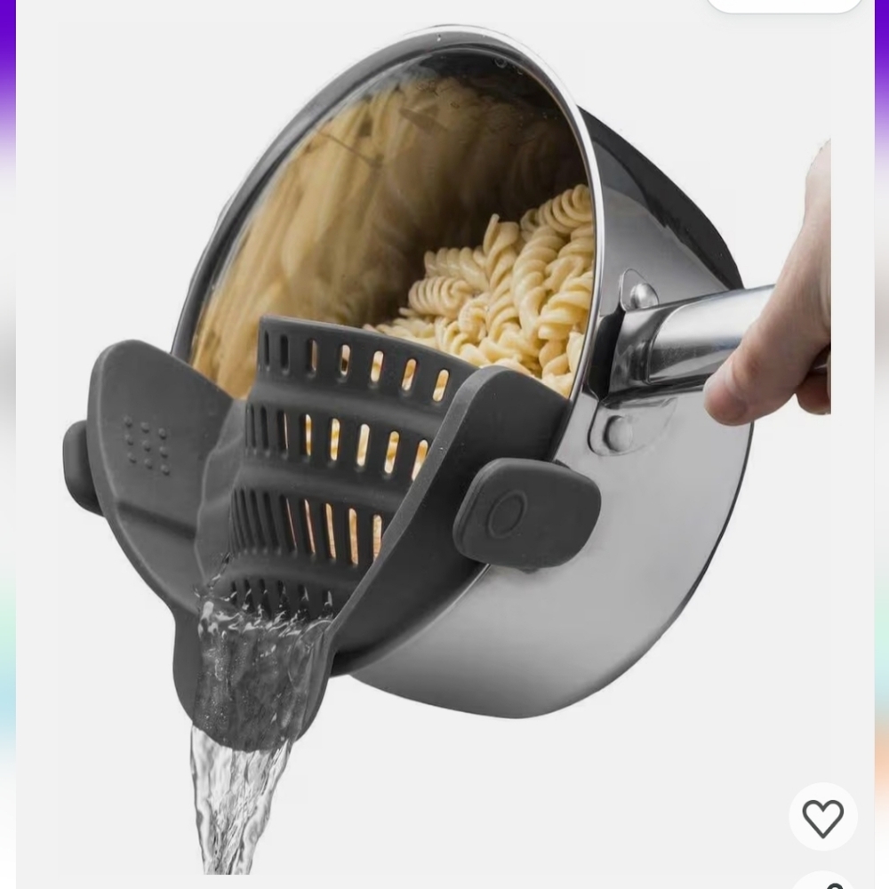 🆕️ 1pc Silicone Strainer, Adjustable Clip On Pantry Drain